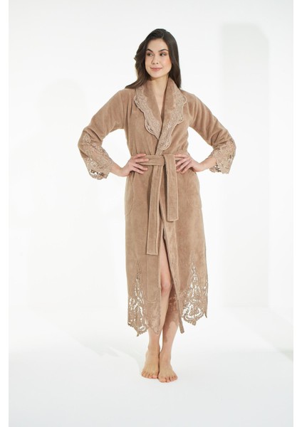 Dantelli Bambu Cotton Triga Bornoz modelleri