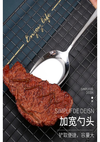 4'lü Lüx Servis Kaşığı Seti Büyük Boy Paslanmaz Çelik Kaşık Salata Pasta Yemek Servis Mutfak Kaşığı modelleri