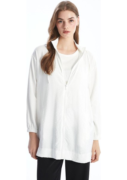 Lcw Modest Kapüşonlu Düz Oversize Kadın Tunik
