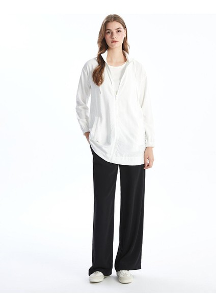 Lcw Modest Kapüşonlu Düz Oversize Kadın Tunik