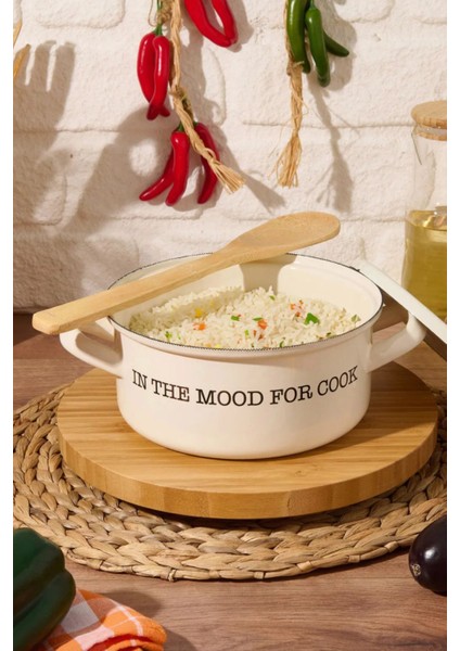 Mood Serisi Emaye Tırtıklı Tencere 18 cm