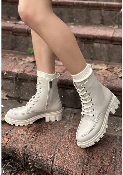 Yuran Bej Cilt Bağcıklı Bot