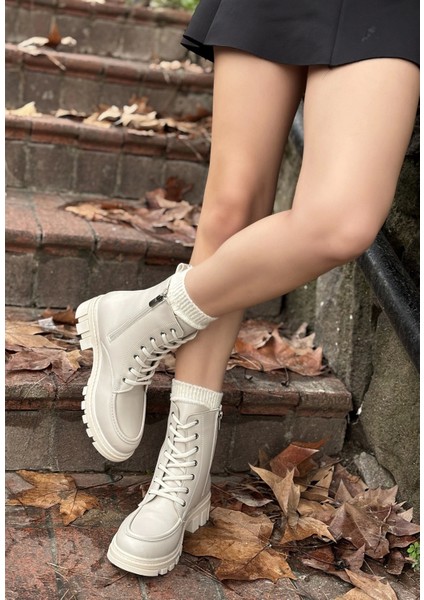 Yuran Bej Cilt Bağcıklı Bot fiyatları