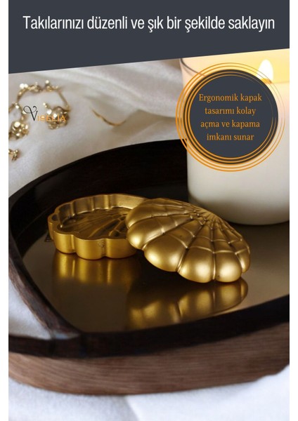 Takı Kutusu Takı Organizer Kapaklı Kutu Takı Düzenleyici Altın Renk Model 11 modelleri