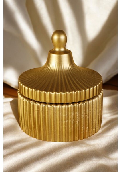 Takı Kutusu Takı Organizer Kapaklı Kutu Takı Düzenleyici Altın Renk Model 10