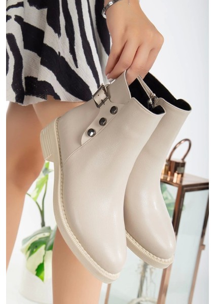 Diali Bej Cilt Topuklu Bot modelleri