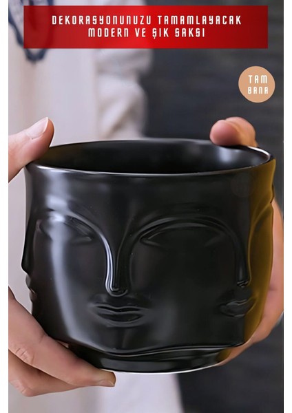 Dekoratif Sukulent Saksısı Küçük Mini Beton Saksı Siyah Model 16 fırsatları