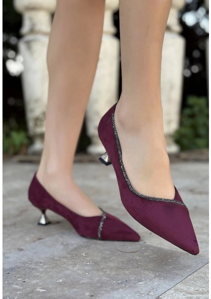 Diyya Bordo Süet Topuklu Ayakkabı fiyatları