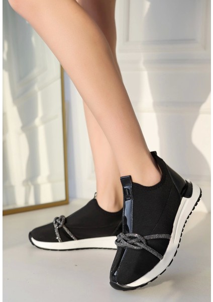 Jelti Siyah Streç Spor Ayakkabı modelleri