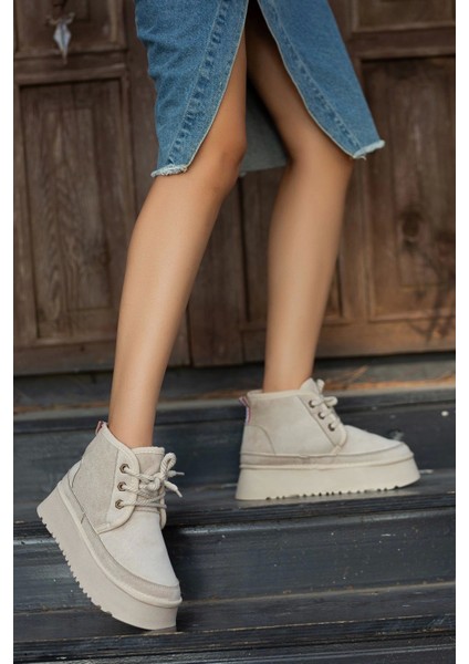 Moorli Bej Süet Bağcıklı Bot modelleri