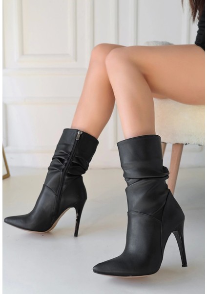 Kiara Siyah Cilt Topuklu Çizme fiyatları