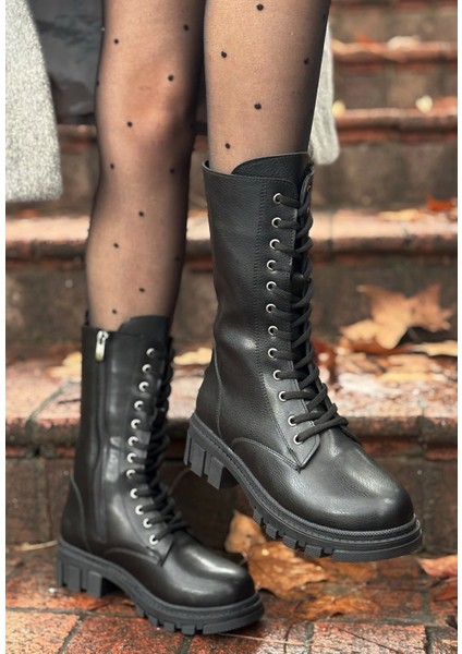 Nabah Siyah Cilt Bağcıklı Bot fiyatları