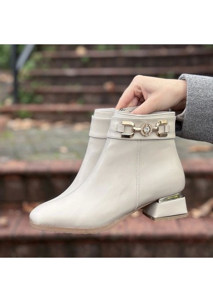 Terci Bej Cilt Topuklu Bot fırsatları