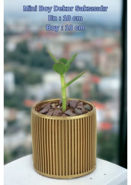 El Yapımı Saksı Altın Dekoratif Saksı Küçük Boy Model 20 fırsatları