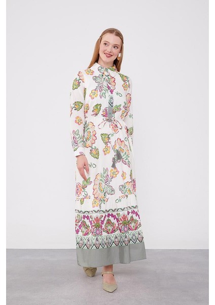 Ekru Gömlek Yaka Beli Ip Detaylı Elbise fiyatları