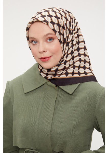 Acı Kahve Elips Desen Modal Ipek Eşarp fiyatları