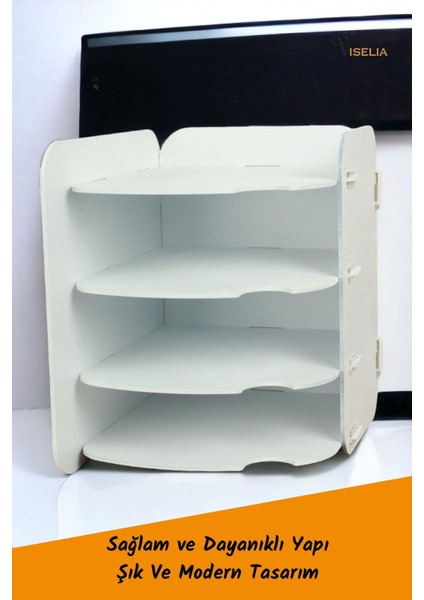 Evrak Rafı Ahşap Masaüstü Organizer Dosya Düzenleyici Model 2 fiyatları