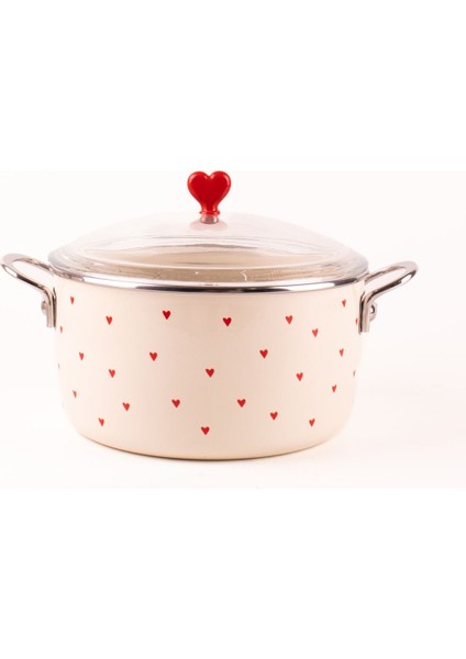 Cupid Emaye Kızartma Tenceresi/ Fritöz (Özel Pyrex Kapaklı)