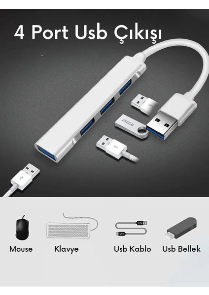 USB 3.0 4 Port USB Çoklayıcı Çoğaltıcı Çevirici Metal Sağlam Tasarım modelleri