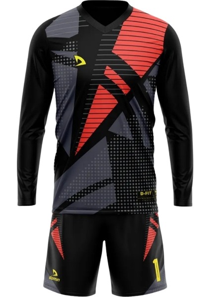 Çocuk Yetişkin Siyah Bordo Nefes Alan Kaleci Forması Maç Futbol Forması