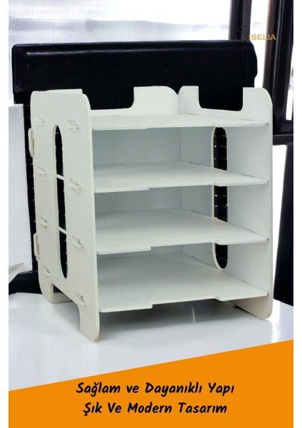 Evrak Rafı Ahşap Masaüstü Organizer Dosya Düzenleyici Model 1 fiyatları