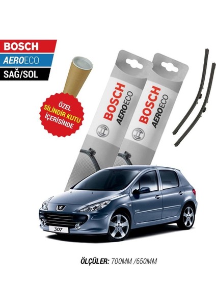 Peugeot 307 2007 Silecek Takımı Bosch Aeroeco