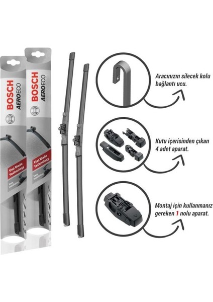 Honda Accord 2010 Silecek Takımı Bosch Aeroeco