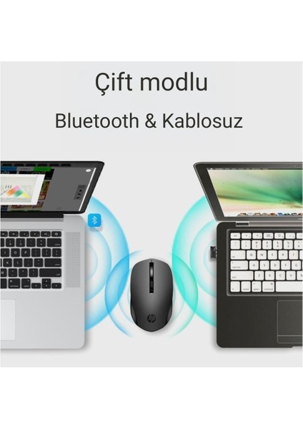 S1000R Çift Modlu 2,4ghz Kablosuz & Bluetooth V5.0 Sessiz Mouse Siyah | Ramwhite Garantili