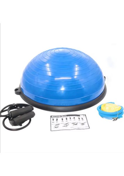 58 cm Bosu Ball Bosu Topu Direnç Bantlı Pilates Denge Eğitmen Seti