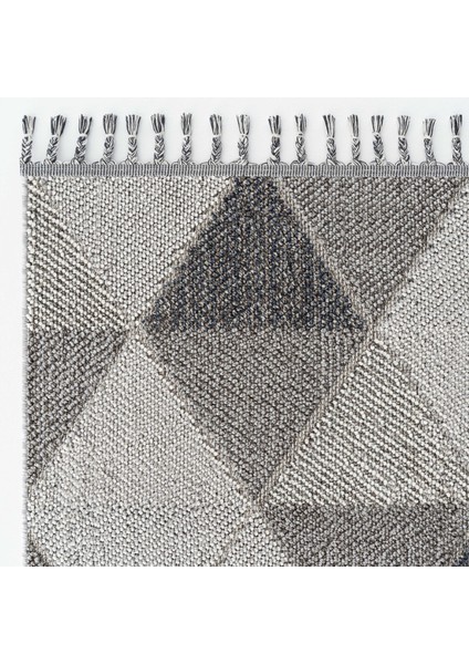 Bress 1401 Gri Kolay Kullanım Hav Toz Vermez Hasır Dokulu Bukle Örgü Modern Desen Halı