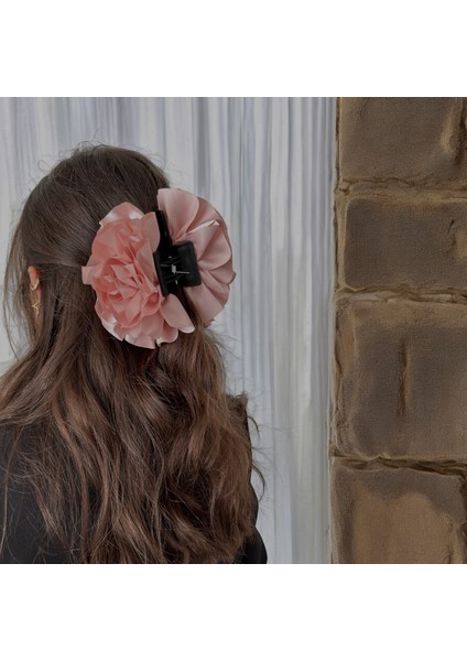 Çiçekli Mandal Toka Büyük Mandal Toka Kumaş Çiçekli Saç Tokası Modern Saç Dekorasyonu modelleri