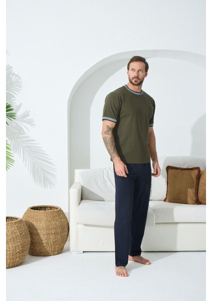 Erkek O Yaka Kısa Kol Pijama Takım