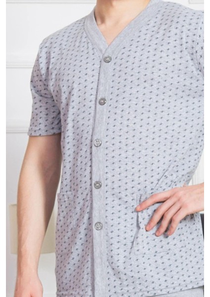 Good Look Erkek Gri Pamuk Kapri Pijama Takım