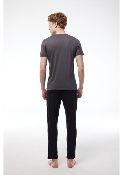 Erkek Mavi 2 Li Takım V Yaka Yazlık Pijama Takımı 6021 modelleri