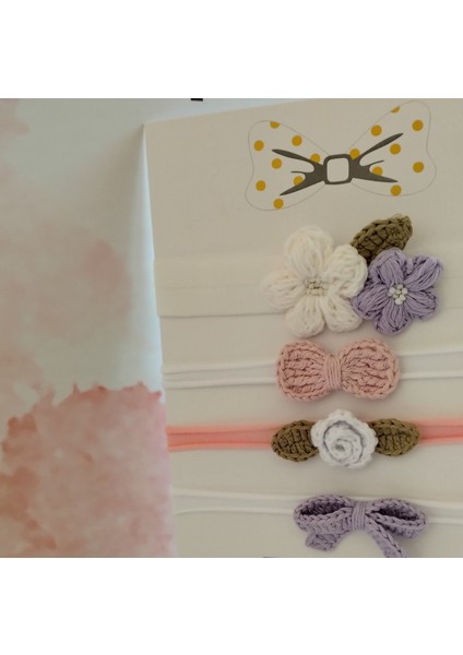 4'lü Set Örgü Motifli Saç Bandı - Çok Renkli - Organik & El Yapımı