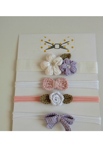 4'lü Set Örgü Motifli Saç Bandı - Çok Renkli - Organik & El Yapımı fiyatları