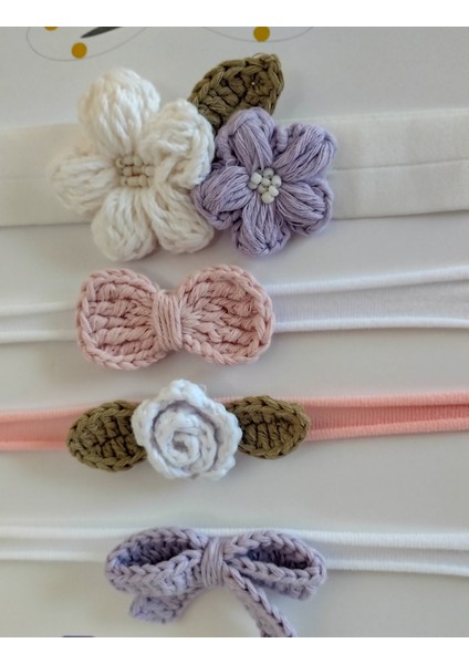 4'lü Set Örgü Motifli Saç Bandı - Çok Renkli - Organik & El Yapımı modelleri