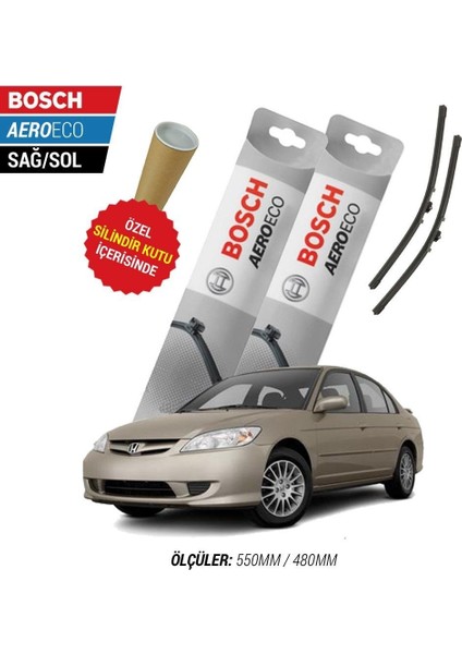 Honda Civic 2003 Silecek Takımı Bosch Aeroeco