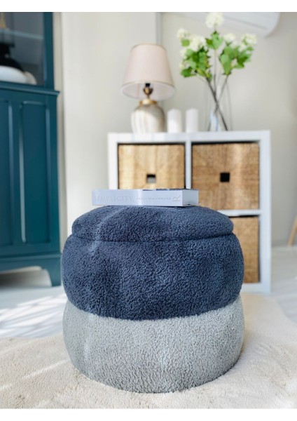 Handmade x Large Tedy Kumaş Sandıklı Silindir Dekoratif Pufidik Puf Bench
