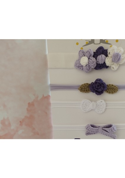 4'lü Set Örgü Motifli Saç Bandı - Çok Renkli - Organik & El Yapımı