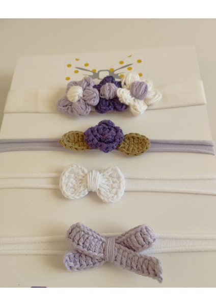 4'lü Set Örgü Motifli Saç Bandı - Çok Renkli - Organik & El Yapımı modelleri