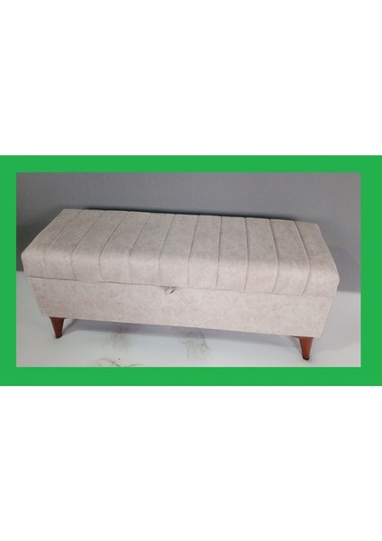 100 x 40 x 45 Cayz Yatak Ucu Puf Krem