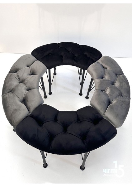 Atlantik Çam Yuvarlak Masalı Bench Takımı Bench & Puf Takımı Yuvarlak Masa Füme-Siyah Bench fiyatları