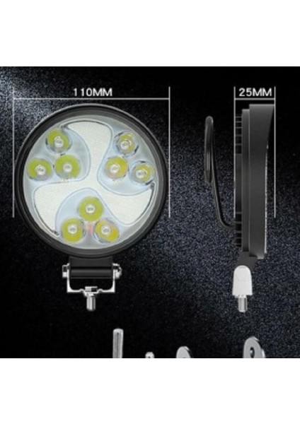Bumerang 27W Yuvarlak Traktör LED Lamba, Sis Farı ve Çalışma Lambası 1 Adet modelleri