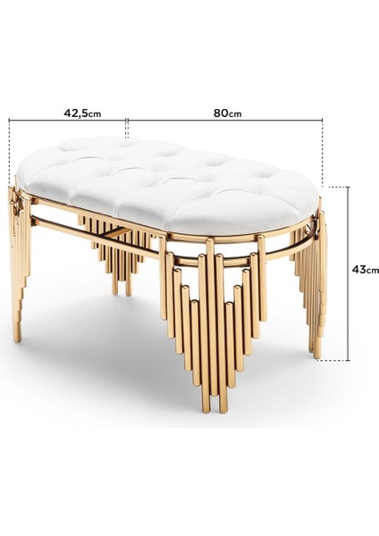 Metal Puf Babyface Kumaş Ultra Lüks Puf Bench Ultra Lüks Kaplama 80 cm fiyatları