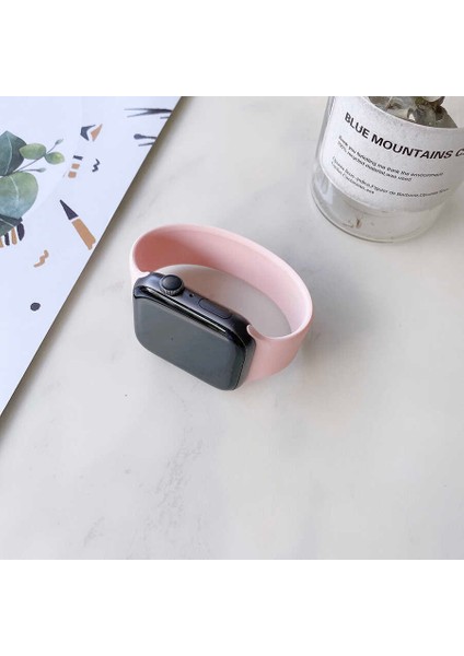 Watch Ultra 49MM Kordon Uyumlu Krd-31 Solo Loop Small Strap Kayış Zore - Pembe