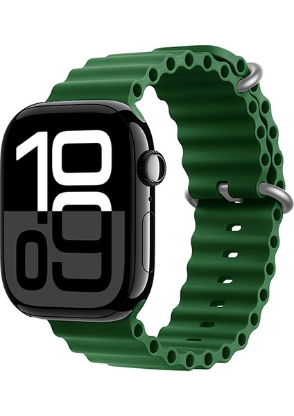 Watch 10 42MM Uyumlu Zore Krd-75 Silikon Kordon-Koyu Yeşil
