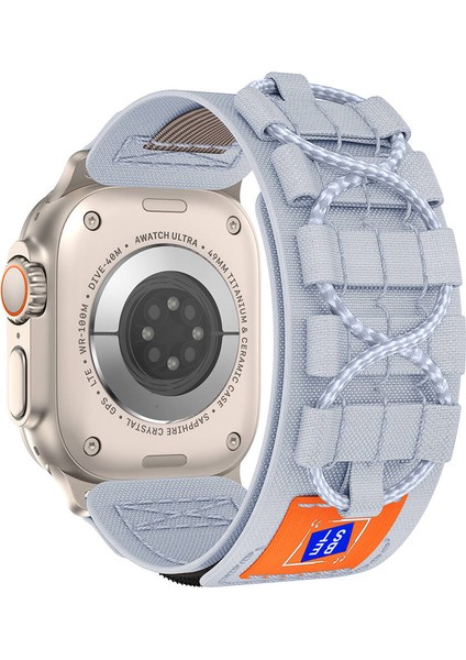 Watch 44MM Uyumlu Zore - Krd-99 Hasır Kordon-Gri