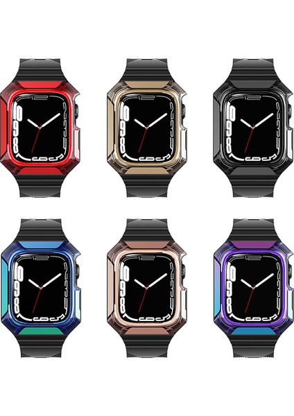 Watch 7 45MM Uyumlu Krd-88 Sert Pc Kasa Koruyuculu Uyumlu Kordon Zore - Mavi