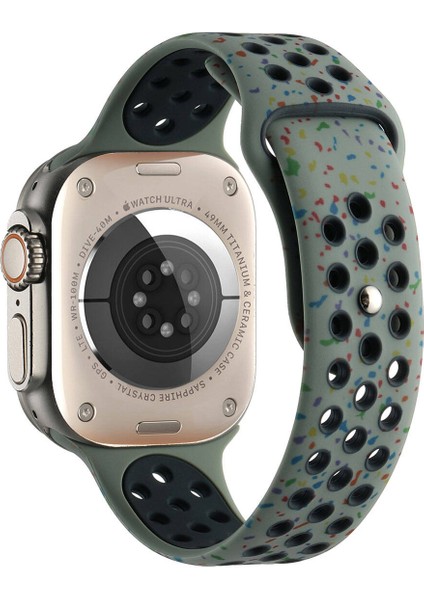 Watch 44MM Kordon Yeni Seri 2023 Krd-02 Uyumlu Strap Kayış Zore - Haki
